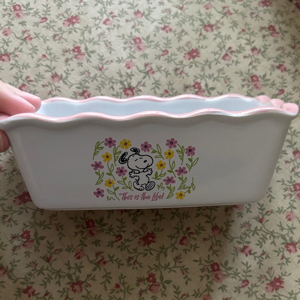Snoopy 'This Is the Life' Pink-Trim Ceramic kitchen Accessory